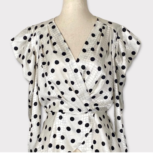 COPY - Polka Dot Satin Blouse - Picture 1 of 9